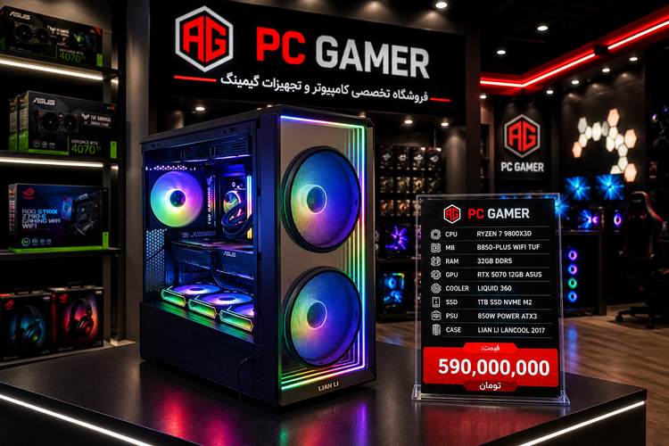 کیس گیمینگ اسمبل شده 2026 نسل جدید rtx 5070-ryzen 7 9800x3d | کیس گیمینگ بالا رده